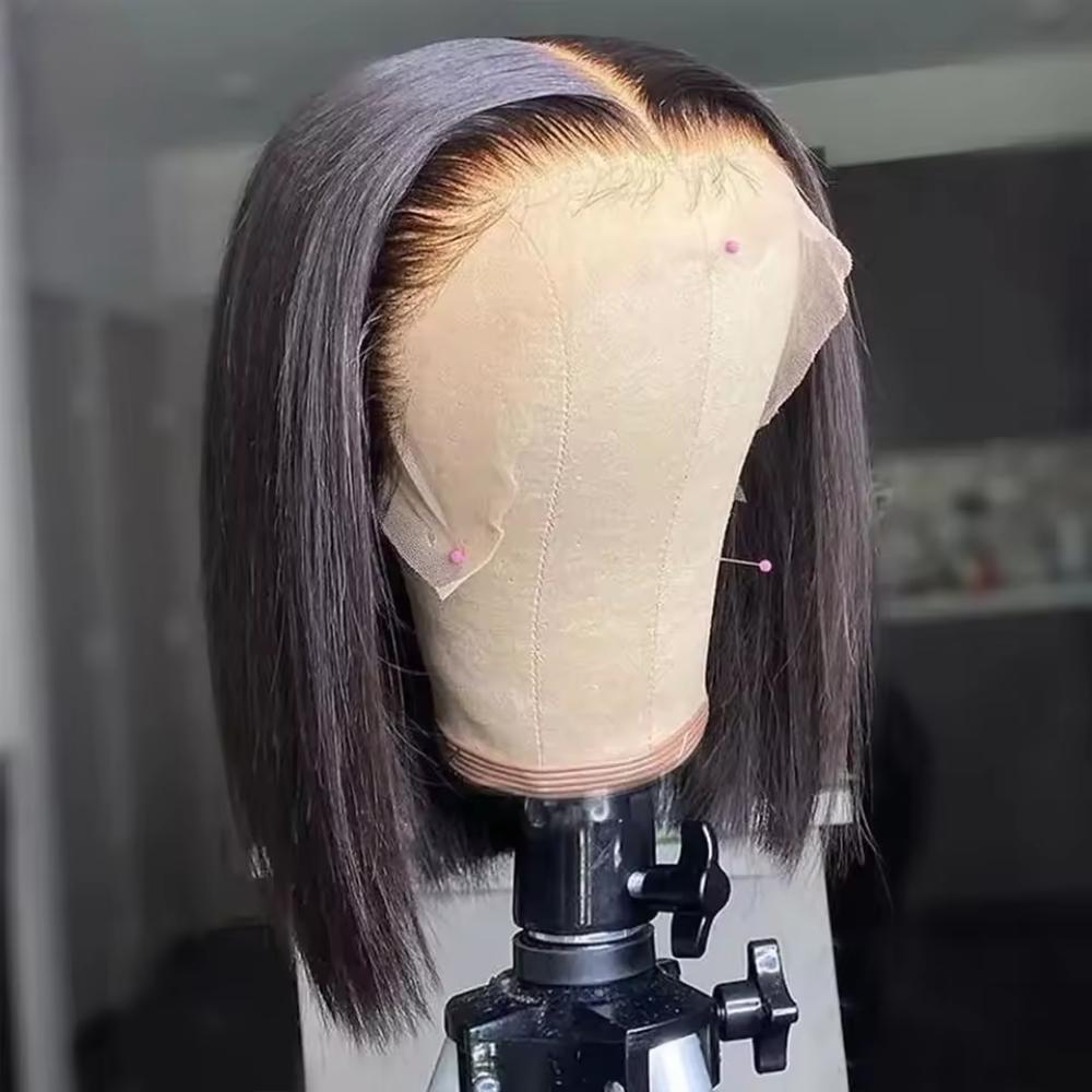 Glueless Wear And Go Human Hair Wig - %200 Yoğunluklu 8-14 İnç Kısa Düz
