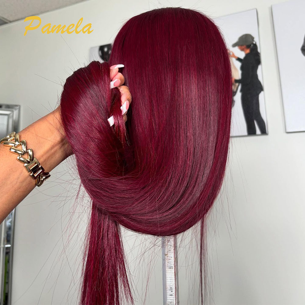 Süper Çift Çekilmiş Bordo Renk - Lace Front Wigs incelemesi ve fiyatı