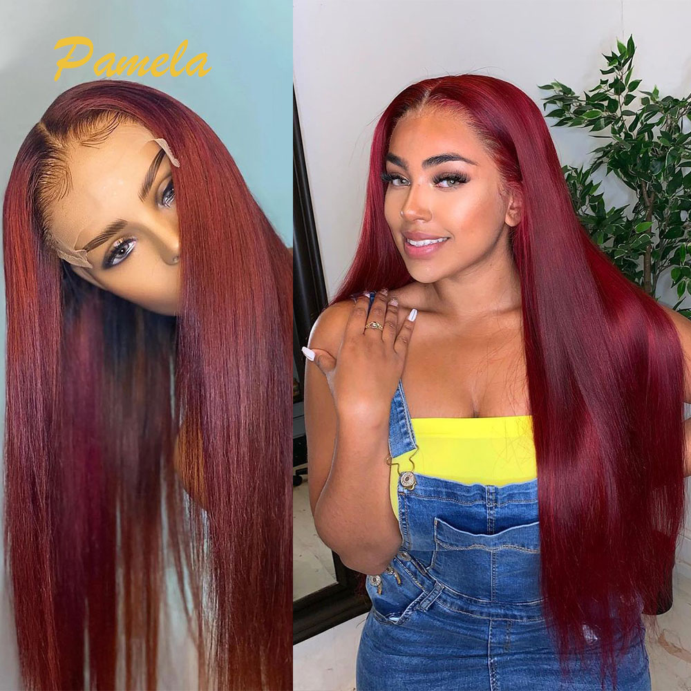 Süper Çift Çekilmiş Bordo Renk - Lace Front Wigs incelemesi ve fiyatı